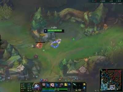 Yuumi JG full clear into scuttle @ 9:45 (dagger + multiple pots start, tp over smite, leashless)