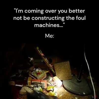 The dark mechanicum trying to make A.I with nothing but the crap the found on a battlefield 