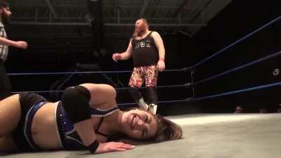 Skye Blue whimpering and moaning after a hard slam