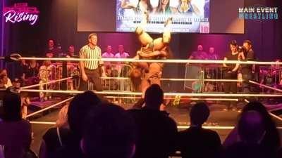 Ashley D'Amboise has the rope kicked into her crotch by Seleziya Sparx