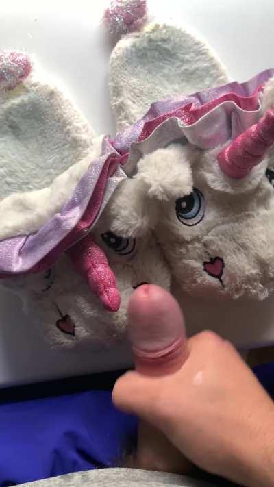 oops unicorn slippers cummed 