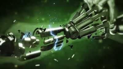 Jax Briggs tries to hit Shao Kahn, gets destroyed in the process