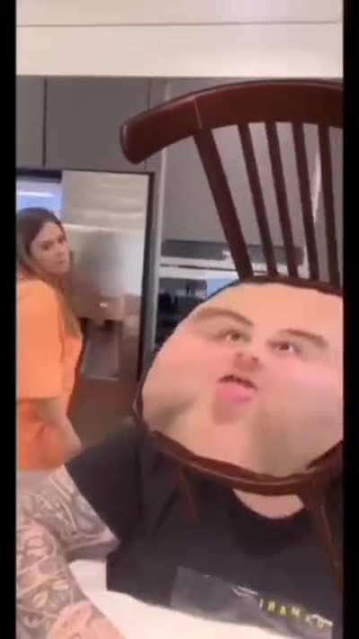 He can't stop being a chair