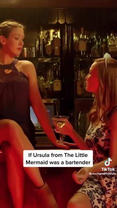 If Ursula from The Little Mermaid was a bartender.