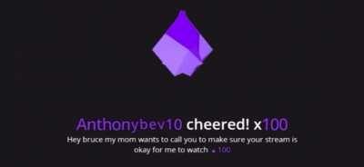 bruce proves to viewers mom that the stream is family friendly 👍