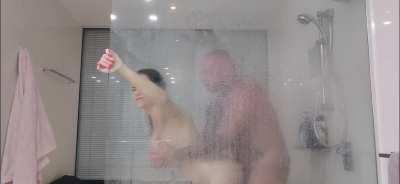 Getting railed in the shower Australian style