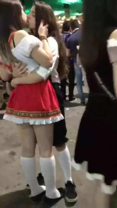 They can't take their hands off each other