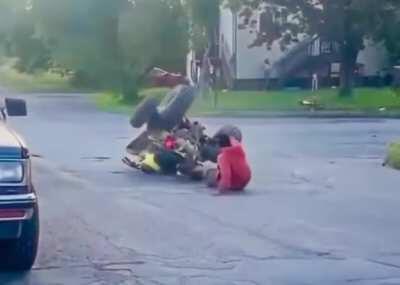 The standup method of quad running.