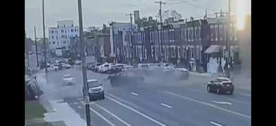 A van slams into another car and crashes into a fence, killing the 2 occupants inside the van