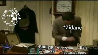 Zizou planning his line-up. (credit: @troll_football_malayalam on Instagram)