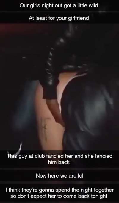 Your gf hooks up with a stranger while on her girl's night out 