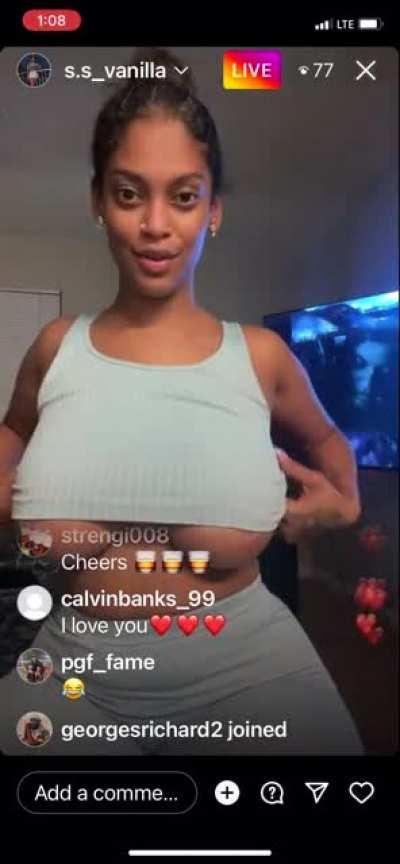 Titty flash on IG live