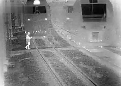 She had her eyes on the train coming from the right and saw the left train too late