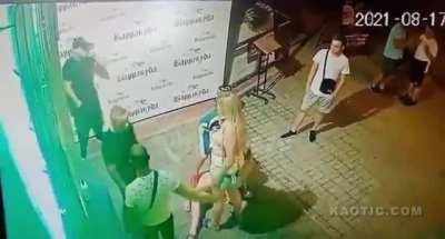 Security drops annoying blonde in Ukraine