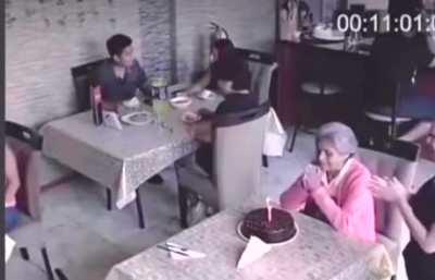 An old lady celebrates her birthday on her own in a restaurant, but the attracts the best of human behavior to help her with loneliness.