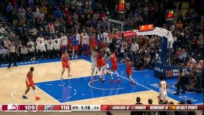 [Highlight] Lu Dort blocks Trae Young which leads to the J-Dub alley oop on the other end (with replay)