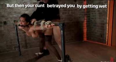 It's understandable to fight it at first. Sometimes it can be difficult to accept the truth. This is what you're purpose in life is. A wet warm set of holes for our pleasure.