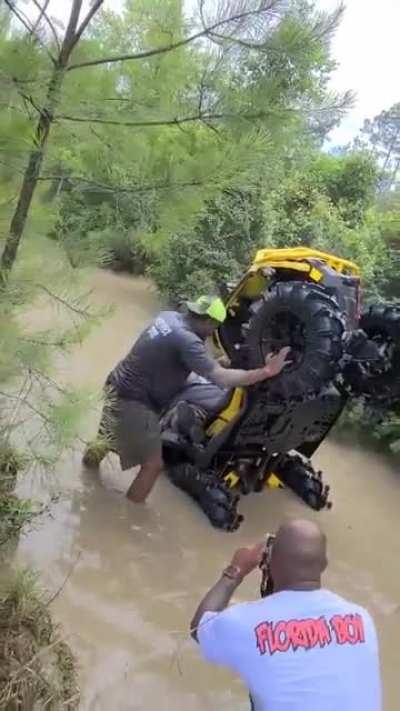 WCGW using a ATV in the water
