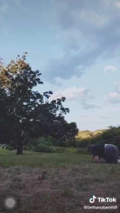 thank god this wasn’t filmed on a hill or she would’ve never stopped rolling lol