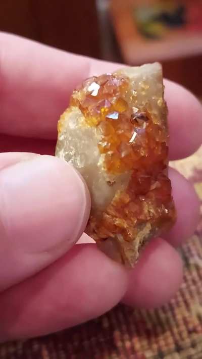 Smokey quartz covered in garnets