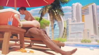 Tracer at the beach.