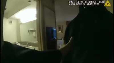 He thought he was finna bust through that hoe like a movie😂