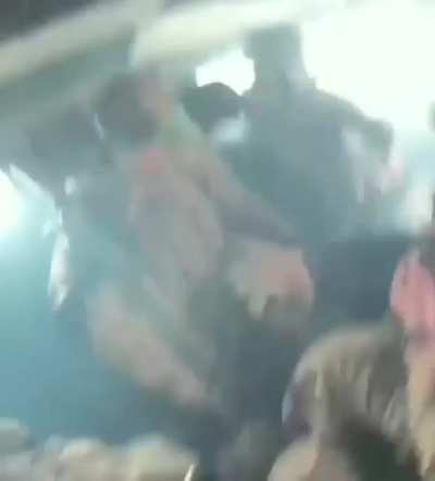 POV from a Ukrainian officer of the “Lyut” Brigade as a Russian FPV drone strikes their Roshel Senator MRAP. The officer beside them suffered damage to their leg which ultimately required amputation. Posted to IG by the soldier who lost his leg. Toretsk d