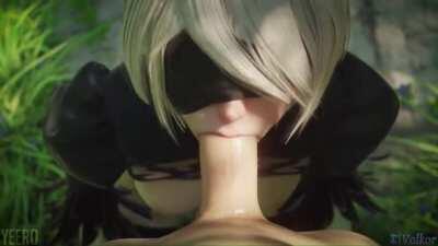 2B sucking dick (Yeero, Volkor)