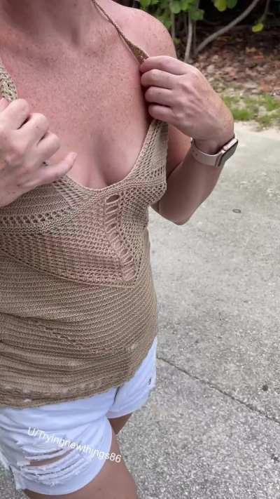 Tops a bit see through, might as well just take the tits out.