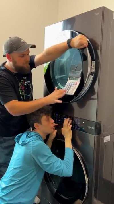 Men made music using washing machine 
