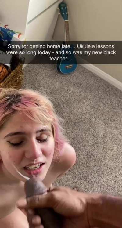 Teen earns facial reward during lessons!