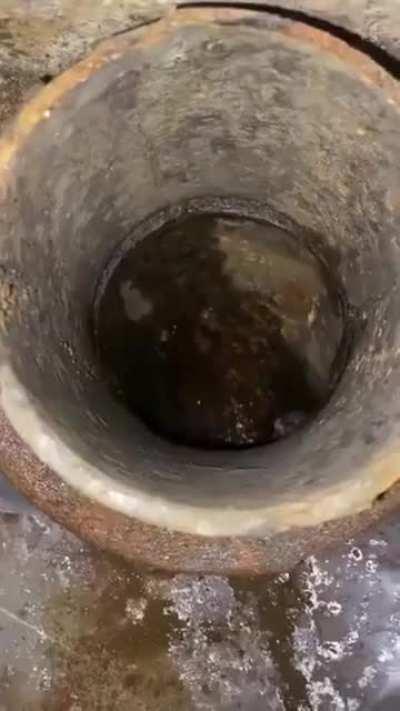Interesting way to protect the pipe from corrosion, leaks or cracks