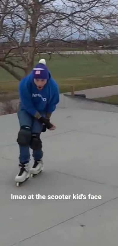 Instagram murdered the quality of this video on my story and zoomed way in, but if it hadn't I would have never noticed the pure look of joy on scooter bro's face.