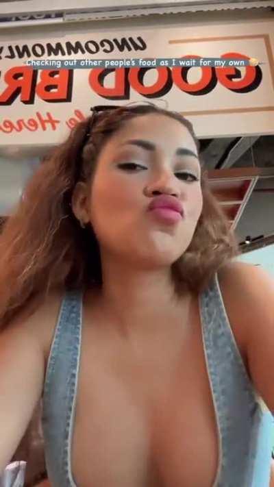 Shivani Singh waiting for her food 