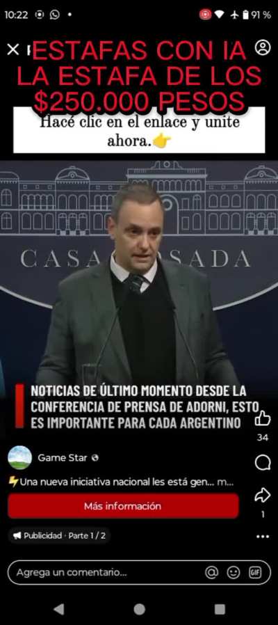 Facebook no para de bombardearme con estas estafas con IA, la gente grande se las cree tristemente.