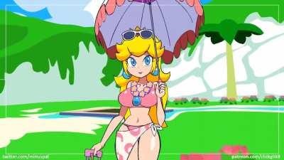 Peach enjoying her vacation