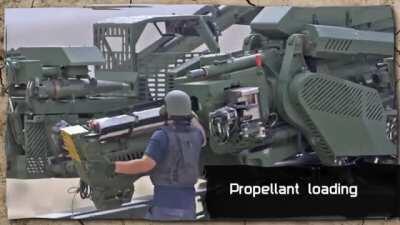 Loading and firing of the Elbit ATHOS mechanically assisted 155mm howitzer