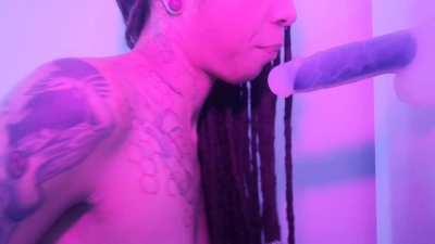 JOI ASMR Dildo Blow Job, licking, Sucking, Encouragement, Dirty Talk and Purring
