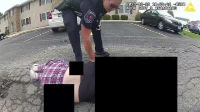 Woman confronting police officer with a knife gets gunned down (description in comments)