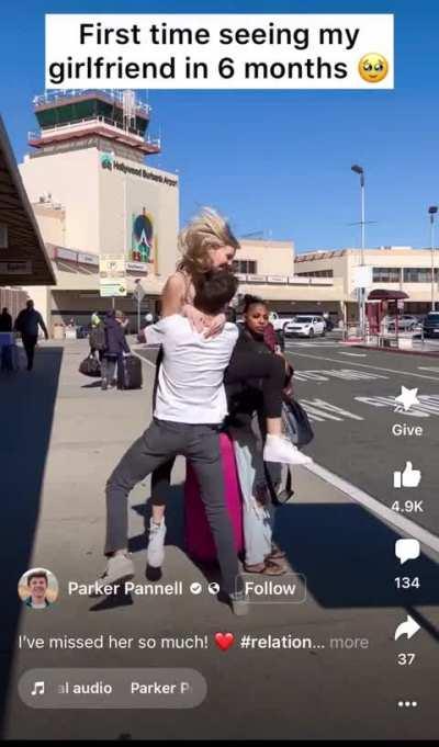 Running into a random person to get the video