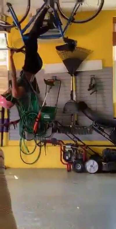 At least she’s wearing a helmet