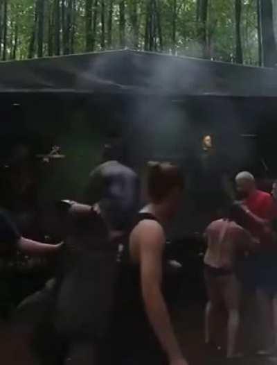Heavy metal festival in a forest