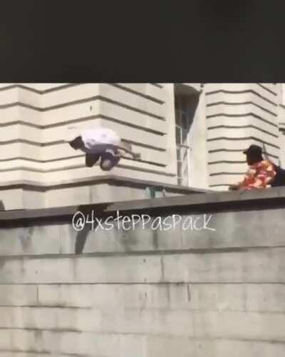 WCGW jumping off this ledge.