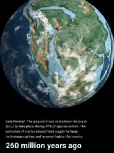 Globo interativo onde você pode ver a posição da região de sua cidade há centenas de milhões de anos, desde a Pangéia.