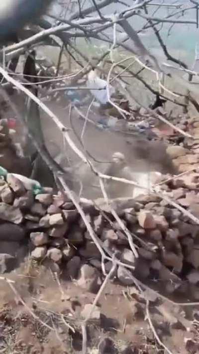 Kamikaze drone rigged with explosives fails to attack enemy camp