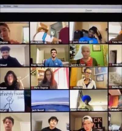 Passing a pencil during online class