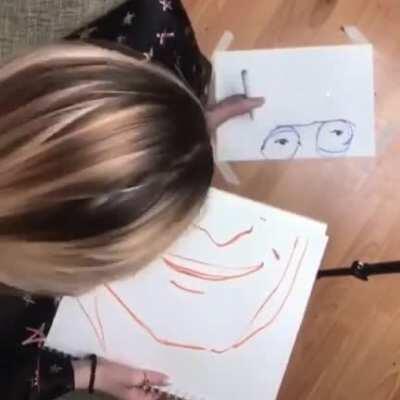 Drawing with my hand and foot