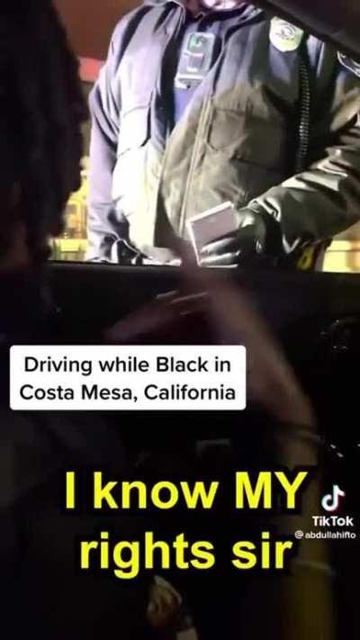 Cop harasses a citizen that knows their rights. Then tells them they went to the University of Prison to learn that.