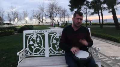 Bilal goregan is blind and cant keep his hand steady still he is doing a fantastic thing...... passion for music