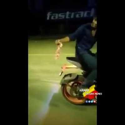 HMB while I bring some firecrackers on a motorcycle